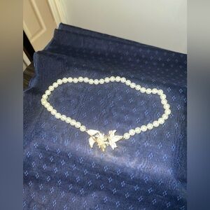 Premier Designs  Pearl Faux Necklace With  Pendant 17 Inches